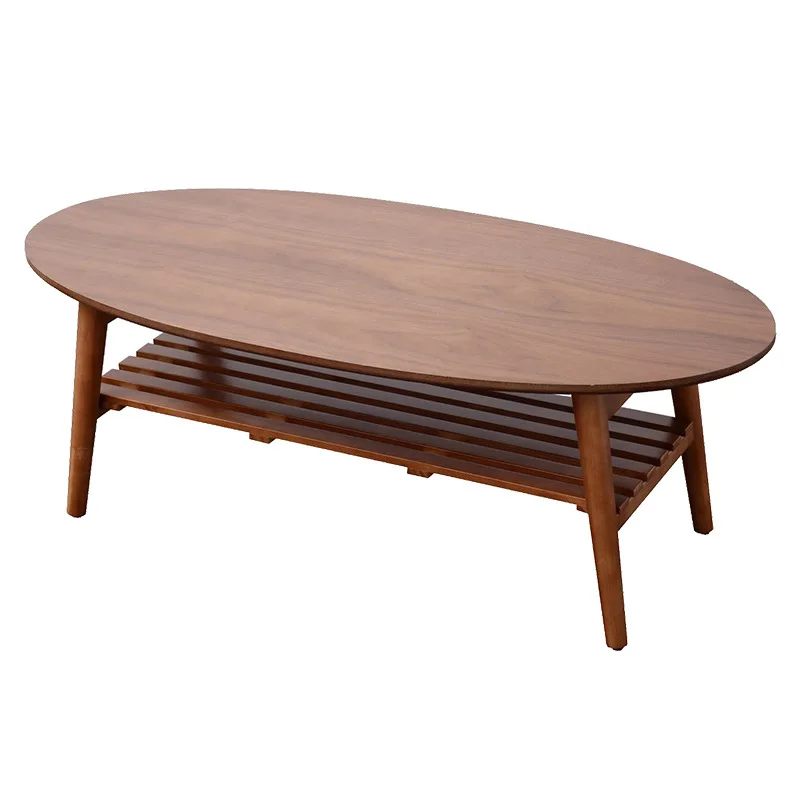 

Modern Center Table Leg Foldable Walnut/NaturalRectangle/Oval 100cm Living Room Furniture Wooden Coffee Table With Storage Shelf