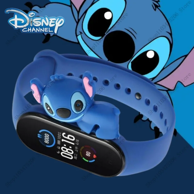 Correa Xiaomi de Lilo y Stitch de Disney para Mi Band 7/6/5/4/3/NFC, pulsera con estampado de personajes de dibujos animados, correa de repuesto para reloj, regalos para niños