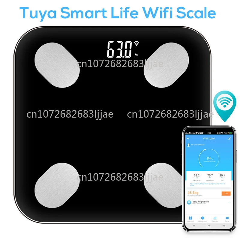 

Умные Wi-Fi весы для измерения ИМТ F48 Tuya: анализ веса и жира, цифровые смарт-весы