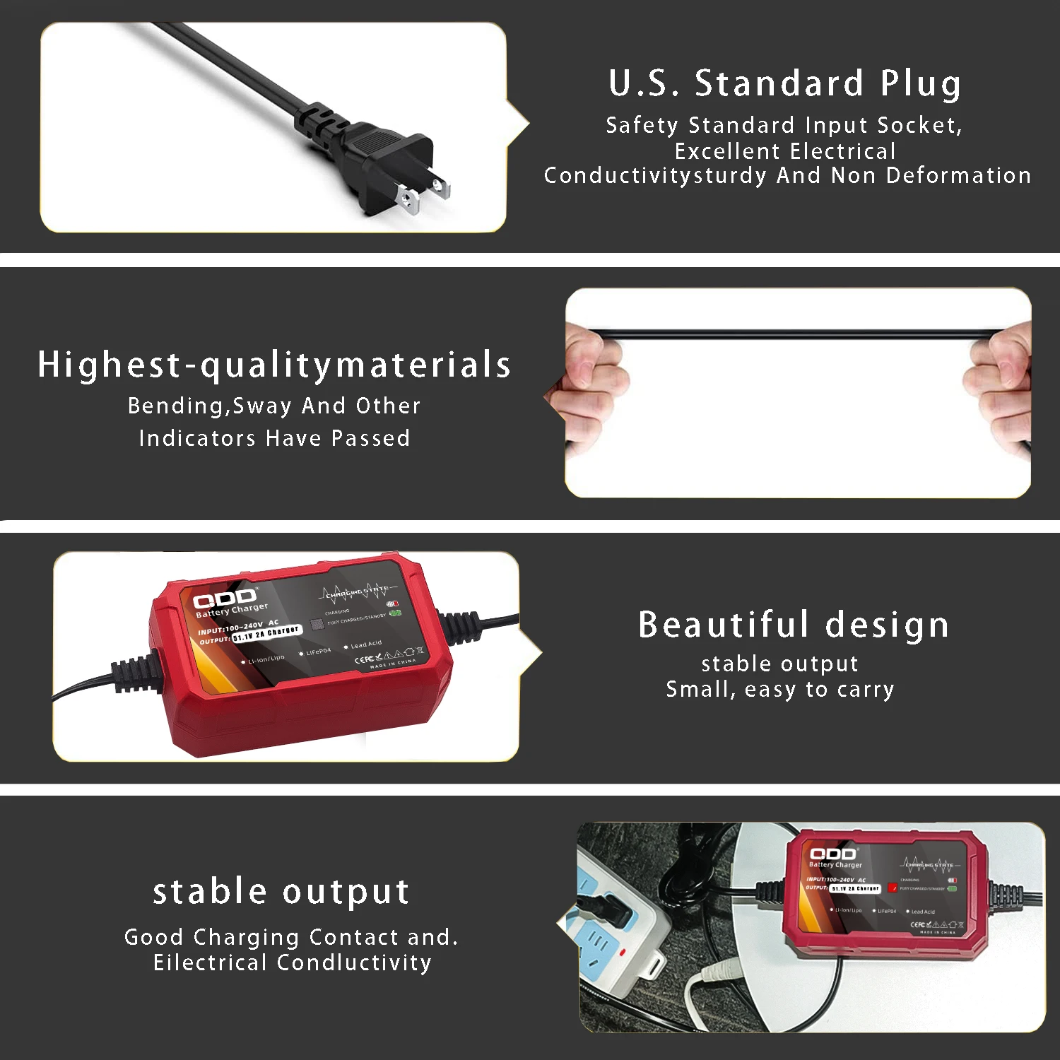 QDD 51.1V 2A LiFePO4 scooter Battery Charger For 14S 44.8V LiFePO4 Battery Pack with High quality Connectors