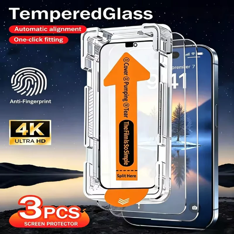 3Pcs Clear Tempered Glass For Samsung S26 S25 Ultra S24 S23 FE S22 Plus A56 5G A57 A37 A27 A36 A55 A16 A17 A07 A54 A53 A15 Film