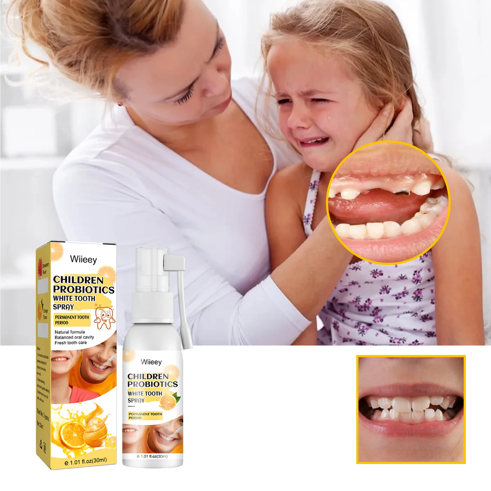 Espray blanqueador de dientes para niños, fórmula Natural segura, limpieza de la boca, dientes saludables, aliento fresco, espray para el cuidado Dental