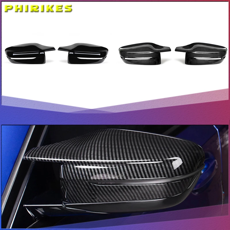 

G30 G38 Bright Black Side Wing Rearview Mirror cover caps For BMW 2 3 4 5 7 Series G20 G21 G28 G22 G11 G12 G42 M4 style LHD RHD