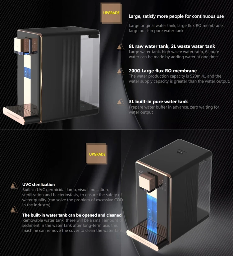 Hot Cold Reverse Osmosis UV Alkaline Hydrogen Water Generator Water Purifier