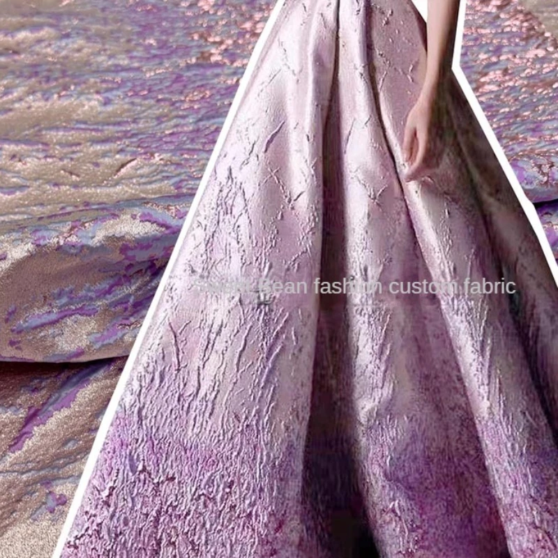 

Woven Jacquard Fabric for Dress Suit Fashion Desighner Clothing Fabrics Polyester Metal Wire Material Cloth Wholesale