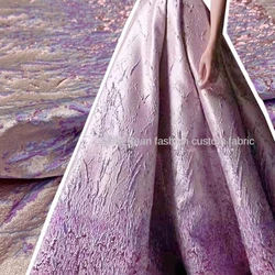 Woven Jacquard Fabric for Dress Suit Fashion Desighner Clothing Fabrics Polyester Metal Wire Material Cloth Wholesale