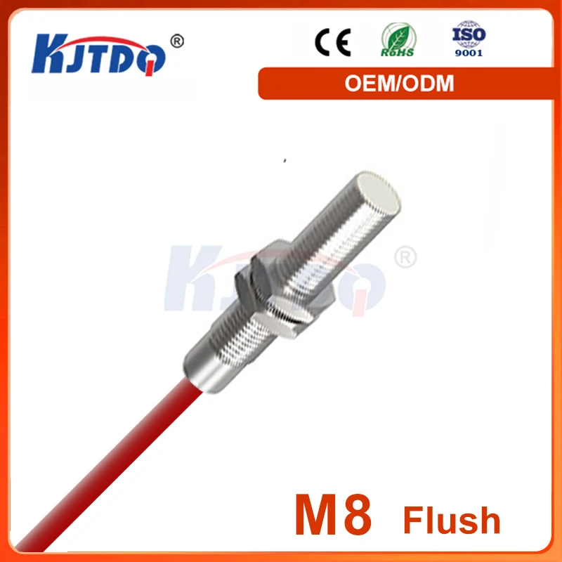 M8 IP67 Flushed 2 Wire NPN PNP Sn 1mm 2mm 120℃ High temperature Inductive Proximity Sensor Switch NO NC