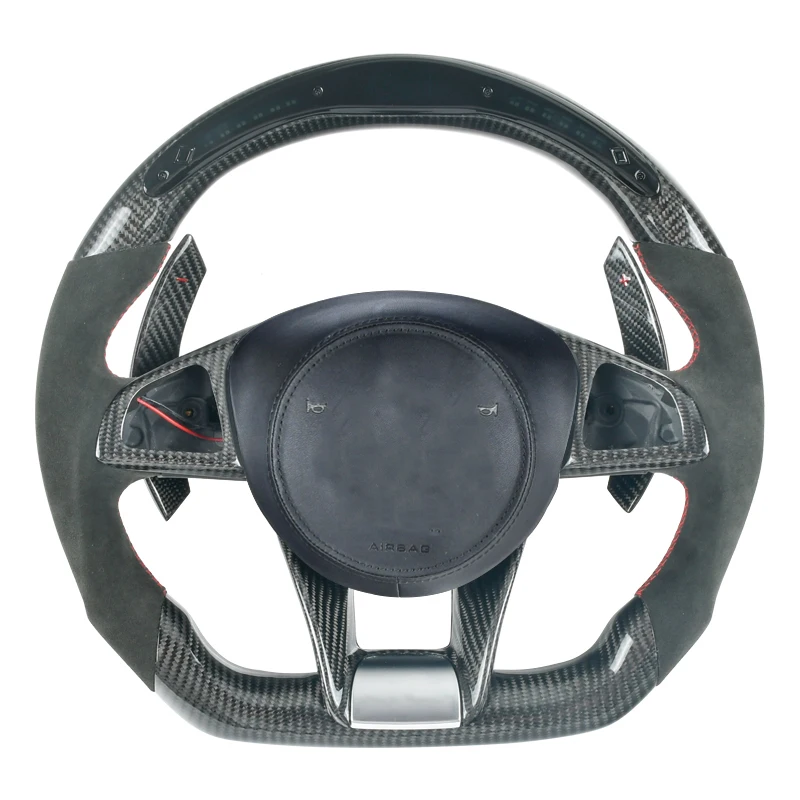 

Black Suede Forged Carbon Customized Steering Wheel Cover For Benz AMG S Car Accessories