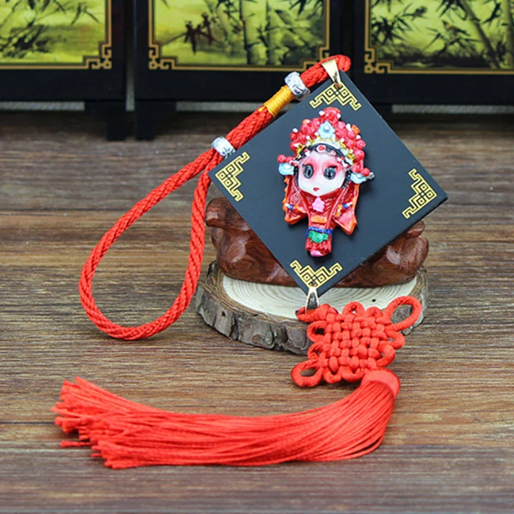 

Автомобильный подвесной кулон в китайском узле, Пекинская опера, украшение для стайлинга автомобилей, аксессуары для авто зеркала заднего вида, автомобильное украшение, подарки