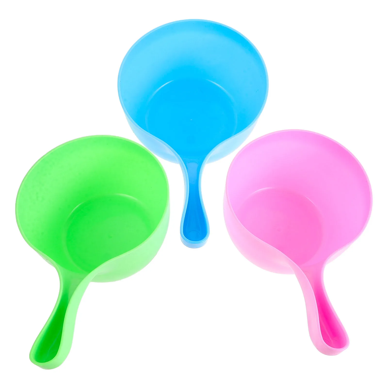 

3pcs Thickened Bath Ladle For Shower Bathroom Water Scoop Kitchen Garden Plant Watering Dipper Ergonomic Handle Plastic Ladle