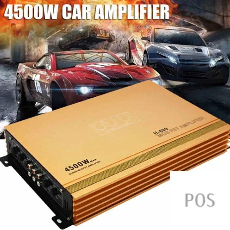 

4500W Car Audio Amplifier Four-Channel High Power Amplifier Can Be Equipped With 4 Speakers H-608 Power Amplifier-POS