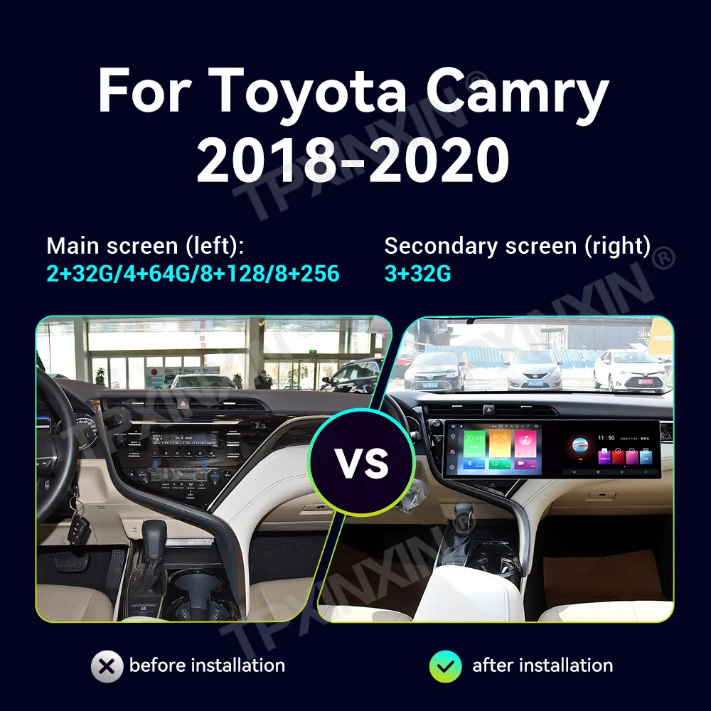 For Toyota Camry 2018-2020 Android Car Radio Multimedia Video Player Wireless Carplay Autoradio Stereo GPS Navigation Head Unit