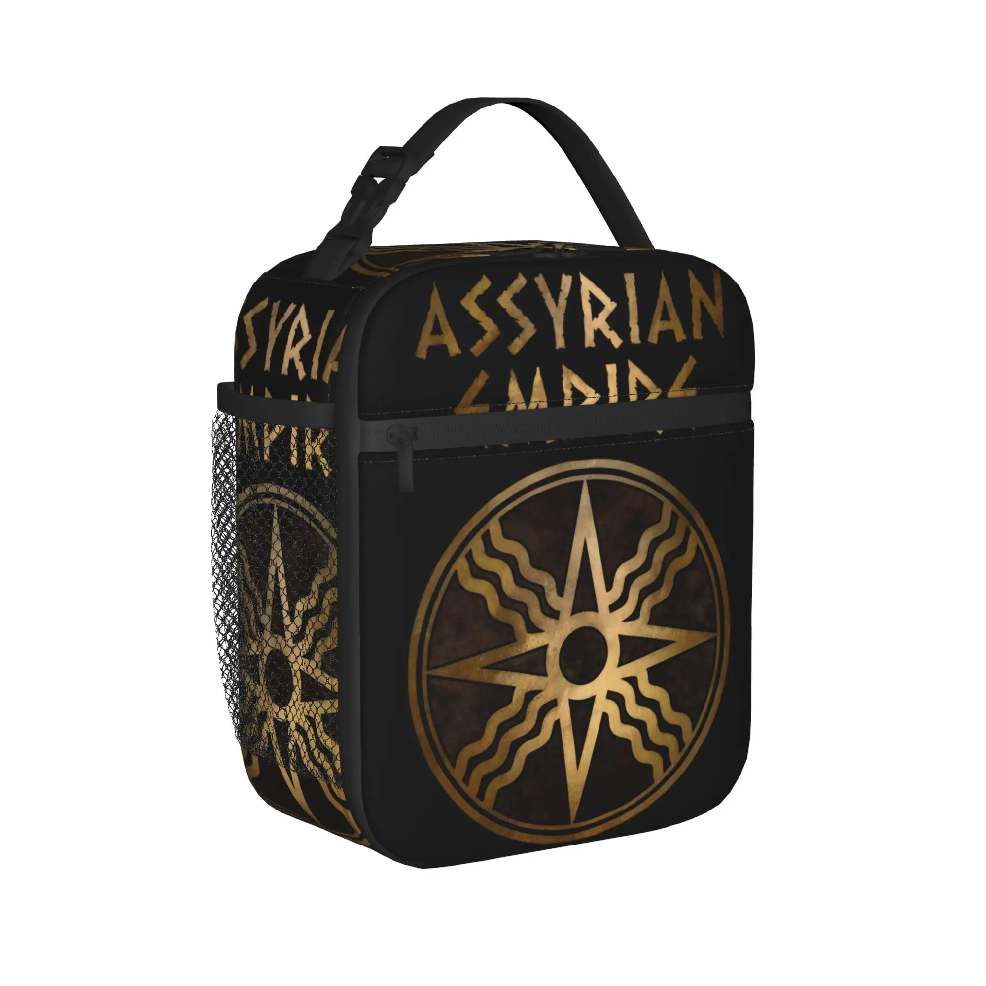 Assyrian Symbol Flag Insulated Lunch Bag for Men Women  Food Bag Portable Cooler Thermal Bento Box For Travel