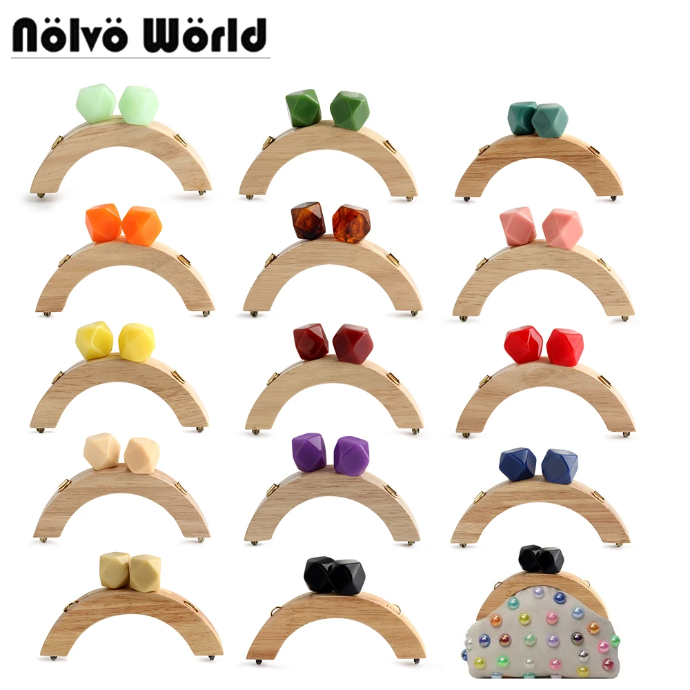 

Nolvo World Wooden Bag Handle Closure Kiss Clasp Purse Screws Frame Replace Handbags Wallets Brackets DIY Sewing Accessories