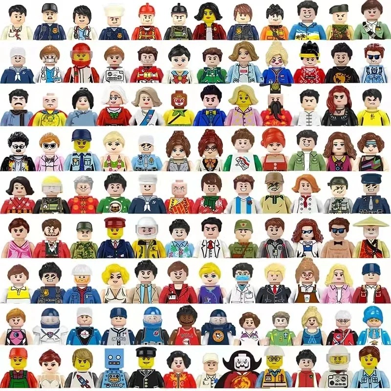 5000 styles Random Norepeat City Figures Movie Characters Worker Police Soldier Ninja Superheros Building Block Bricks Toy