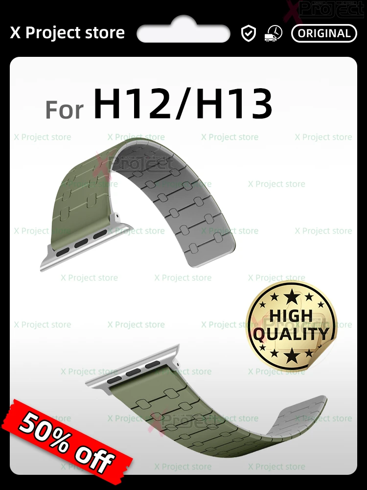 Dla H12 PRO Plus pasek do inteligentnego zegarka pasek silikonowy magnetyczny H13 PRO Plus Hello Watch 3 Plus H11 Ultra Smartwatch bransoleta biznesowa