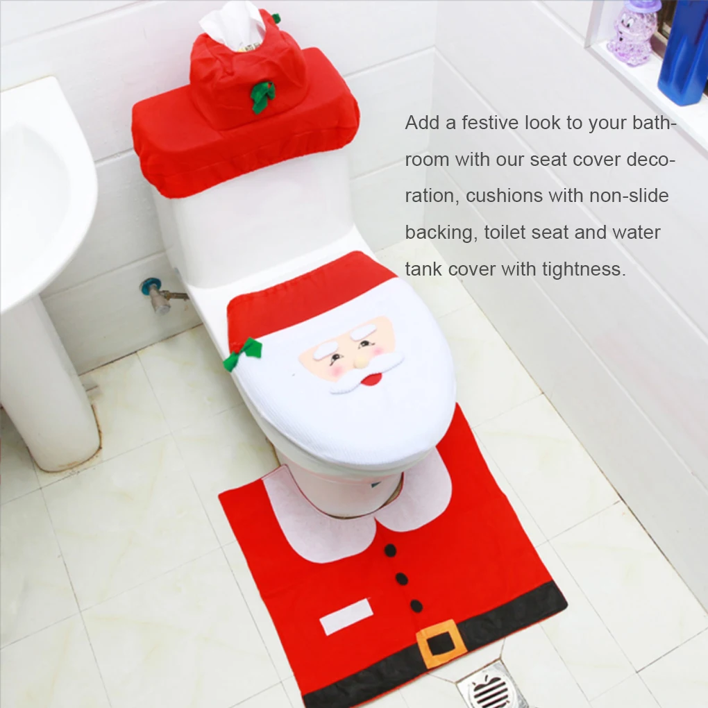 Toilet Seat Cover Family Festive Supplies Tank Covers Gifts Rug Funny Cartoon Foot Pad New Party Home Bathroom elder