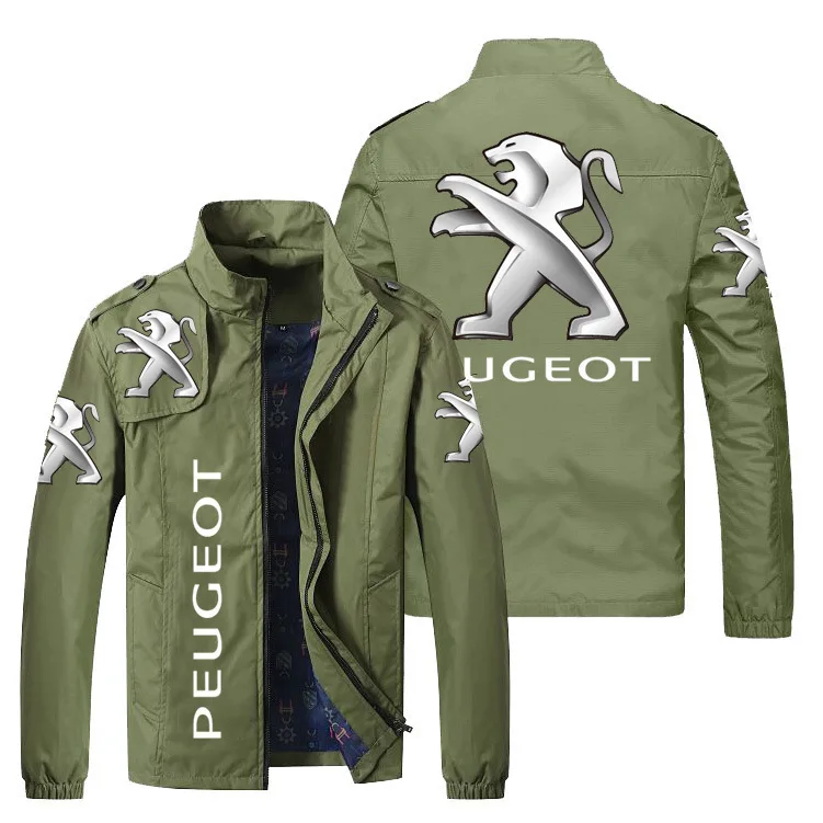 Jaqueta exterior de gola alta masculina, jaqueta esportiva casual, logotipo do carro Citroen estampado, jovem, nova, primavera e outono