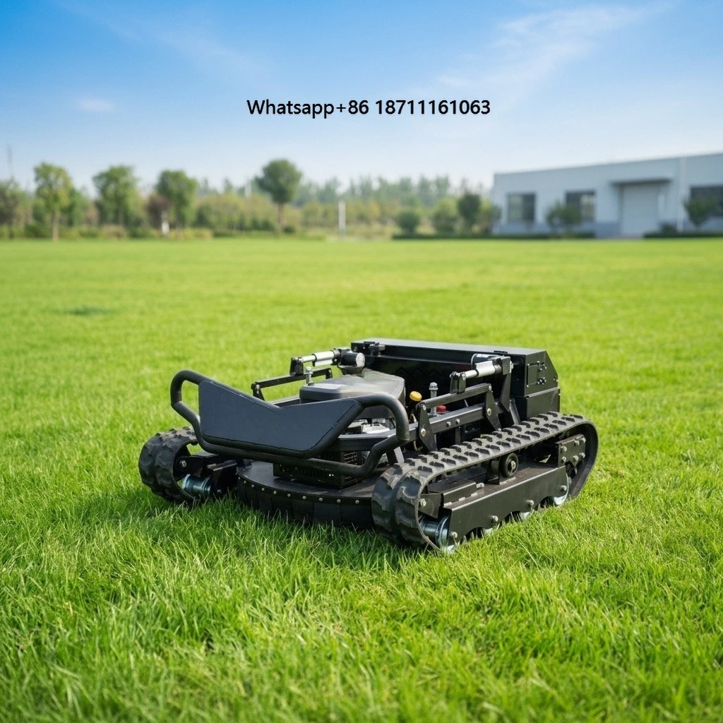 Agriculture Rubber Tracks Remote Control Robot Grass Cutter Lawn Mower