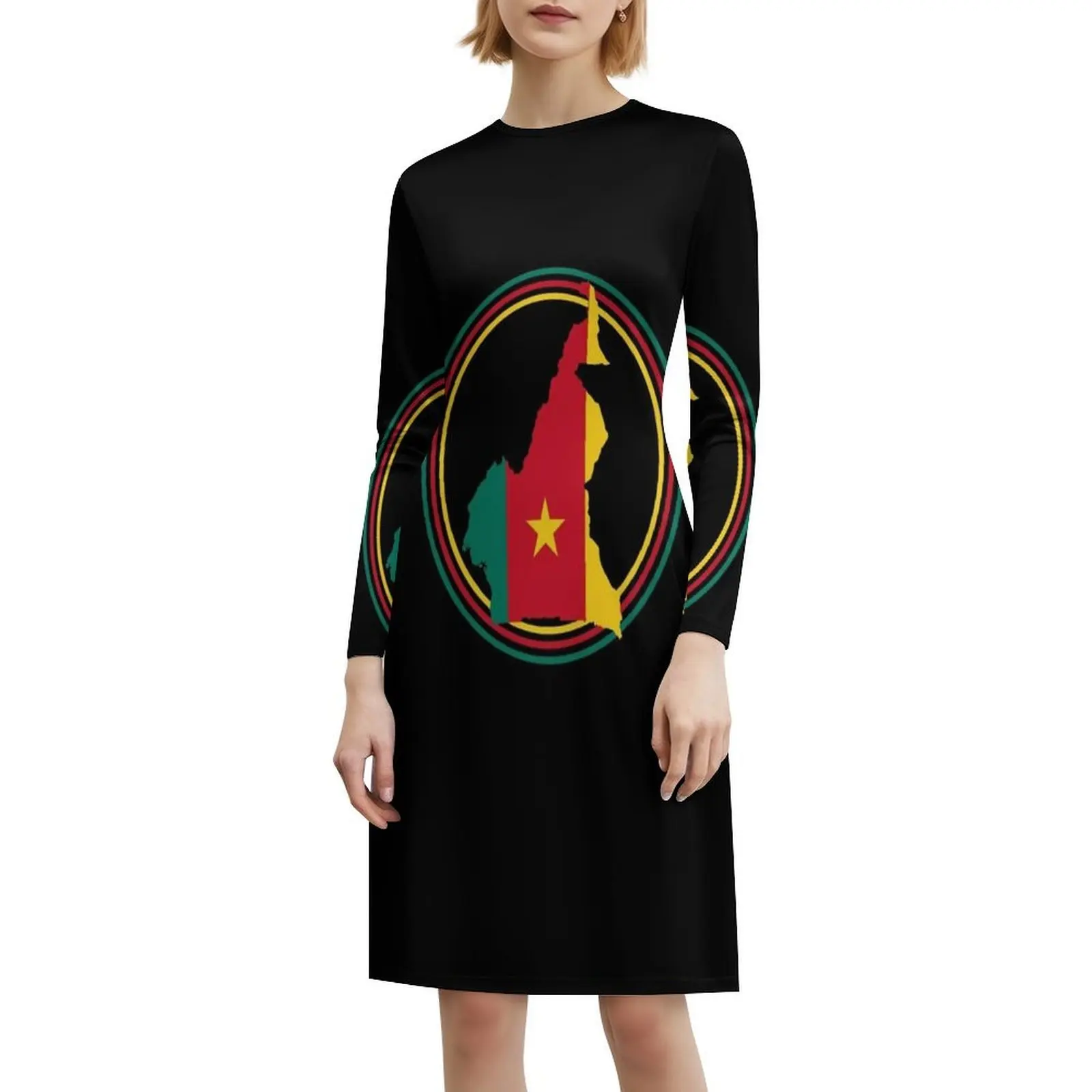 فستان حفلات أنيق للسيدات من الكاميرون على شكل حرف a مع خيارات قصيرة/طويلة/بدون أكمام، حفلة كاميرون كاميرونية فخورة المركزية #6