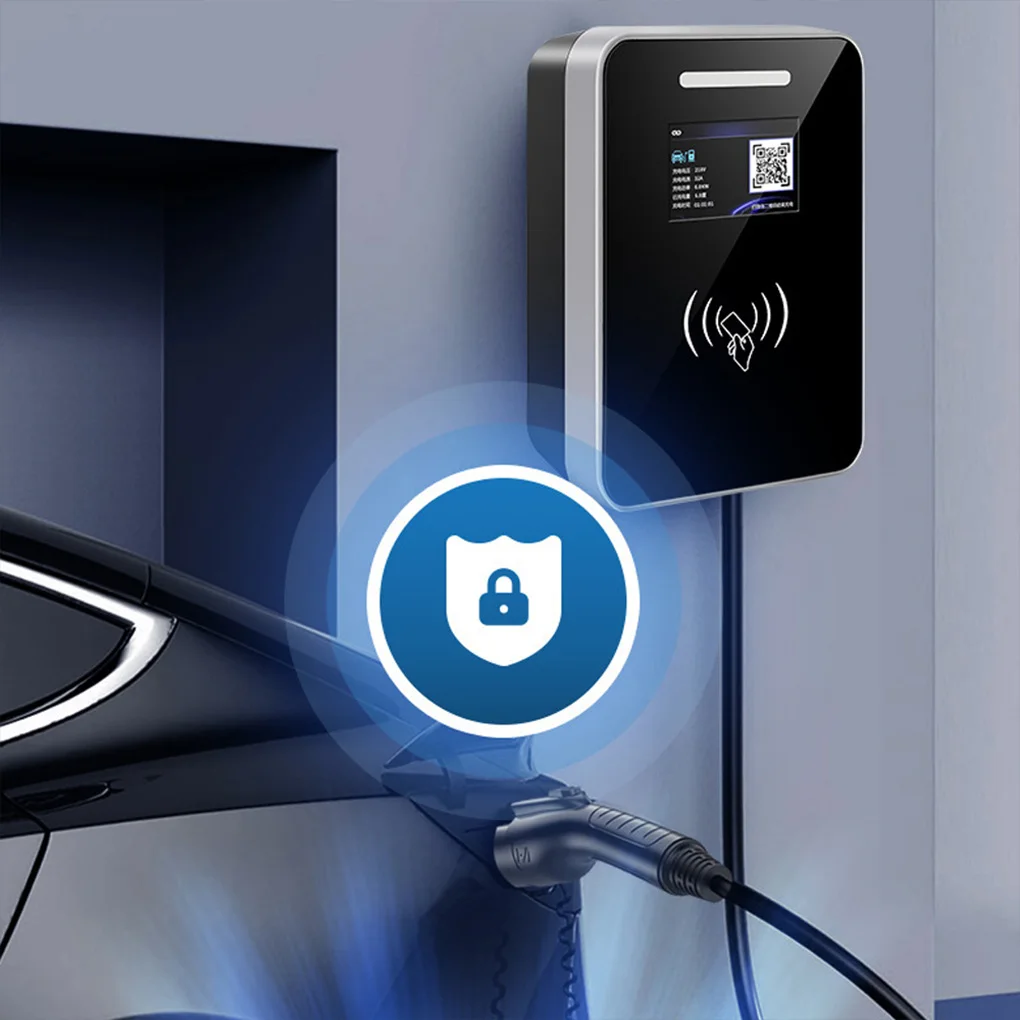 สถานีชาร์จรถยนต์ไฟฟ้าแบบ TYPE-2 พร้อม WIFI/APP/บลูทูธ หน้าจอ 4.3 นิ้ว กำลังไฟ 7KW 32A เครื่องชาร์จรถยนต์ไฟฟ้า TYPE2