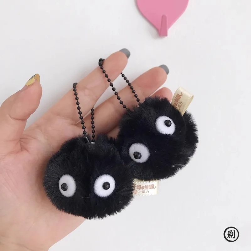 1/2/3/5/10pcs Coal Ball Figurines Keychains Accessories Cute Plush Black Coal Ball Cartoon Bag Pendants image 4