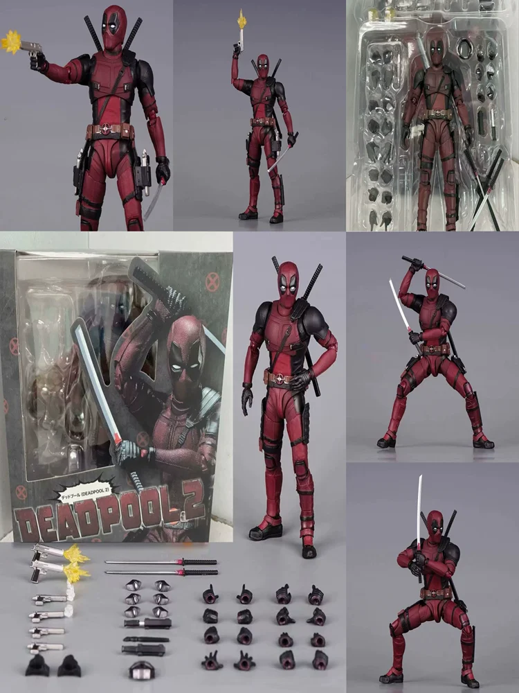 SHF Deadpool 2 Actionfigur, 16 cm, PVC, bewegliche Gelenke, Superhelden-Sammelpuppe, Kindergeburtstagsgeschenk für Marvel-Spielzeugsammler