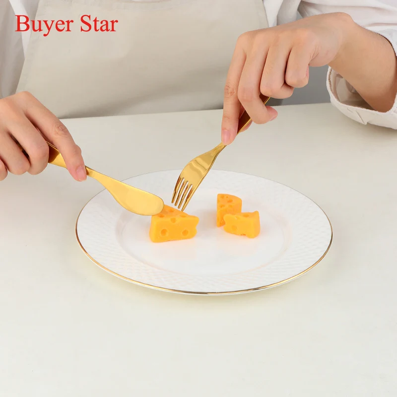 Luxury Kids Cutlery Set Stainless Steel Spoon fork knife Kit for Children flatware set tableware Kitchen utensil customized logo