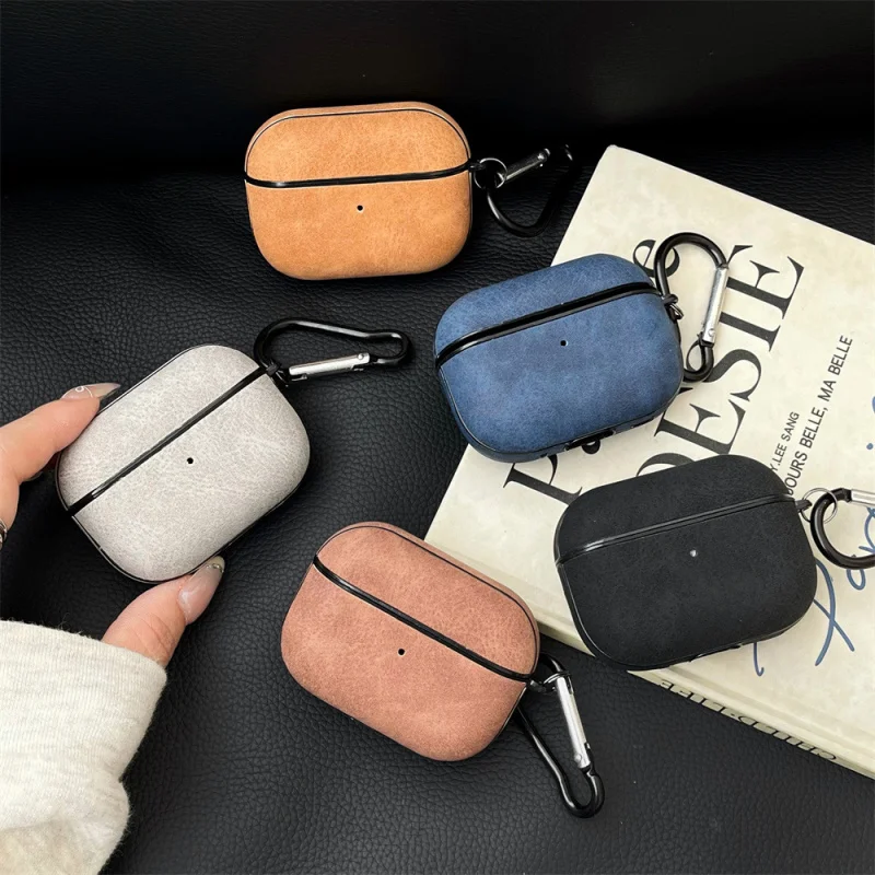 ビジネススタイル シープスキン柄 Apple イヤホンケース Compatibleairpods3/4 ソリッドカラー素材 PRO3/PRO 保護スリーブ