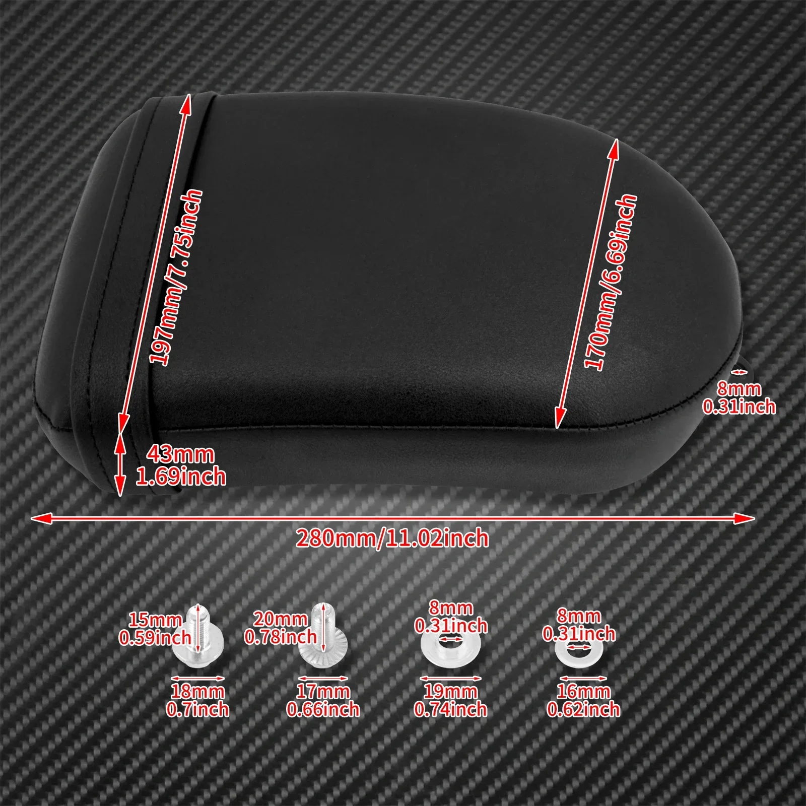 Motorcycle Rear Passenger Seat Black Cushion Pillion Leather Pad Solo Seat For Honda Rebel CMX300 CMX500 CMX 300 500 2017-2022