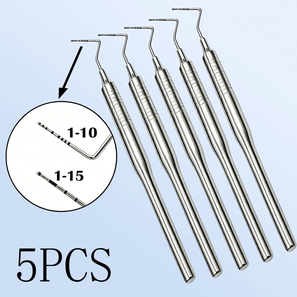 5pcs Dental Periodontal Probe Set CPI Scale Explorer Hook Gum Examination Oral Hygiene Clinic Lab Tools