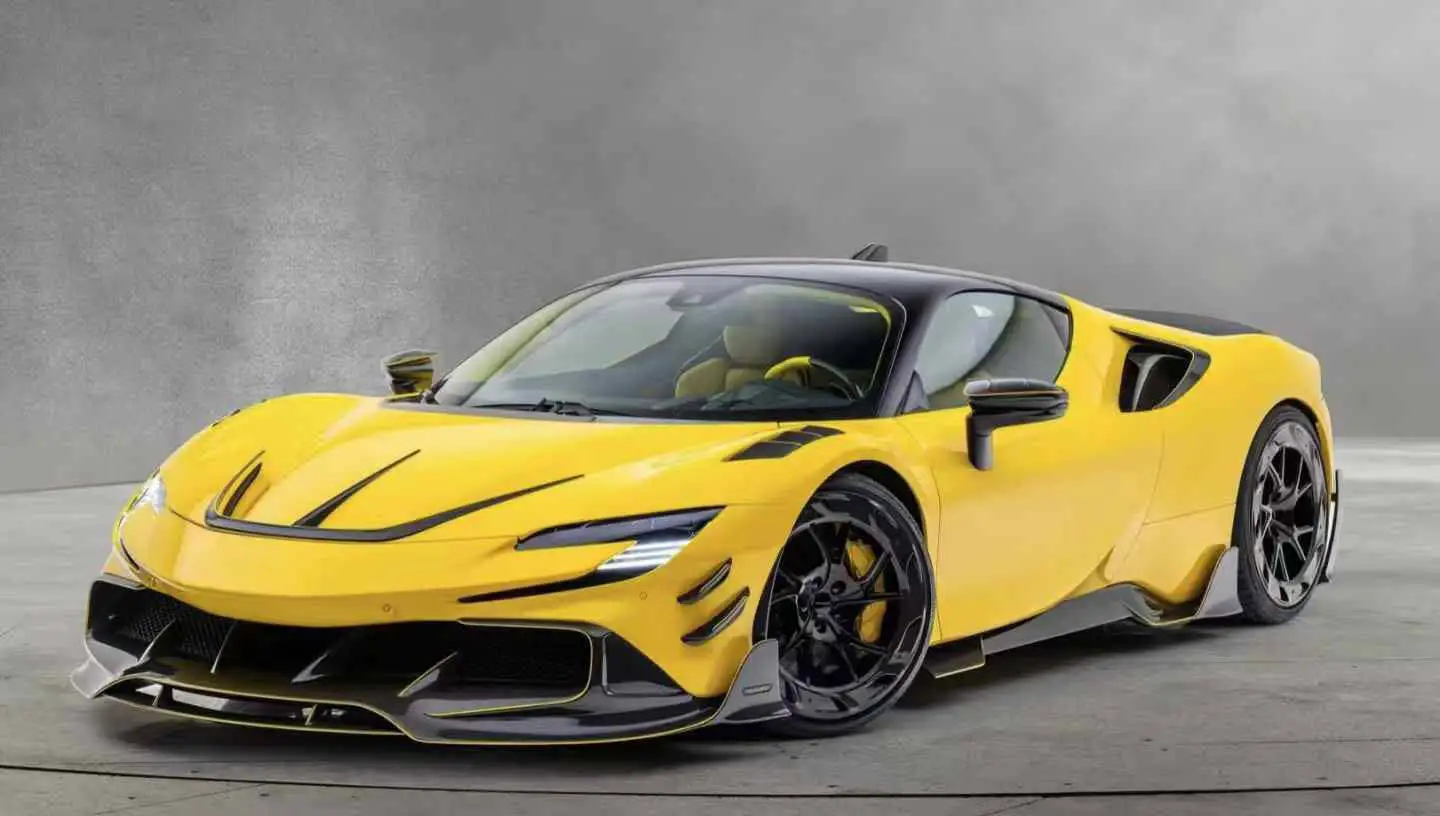 M Style Dry Carbon Fiber Front Lip Side Skirts Rear Diffuser Rear Spoiler Side Mirrors Hood Decorate for  SF90