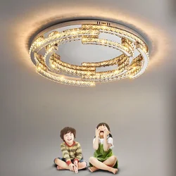 Modern Lustre Crystal Led Ceiling Lamp Foyer Shiny Steel Led Luminarias Bedroom Led Ceiling Light Home Deco Indoor Lamp Fixtures