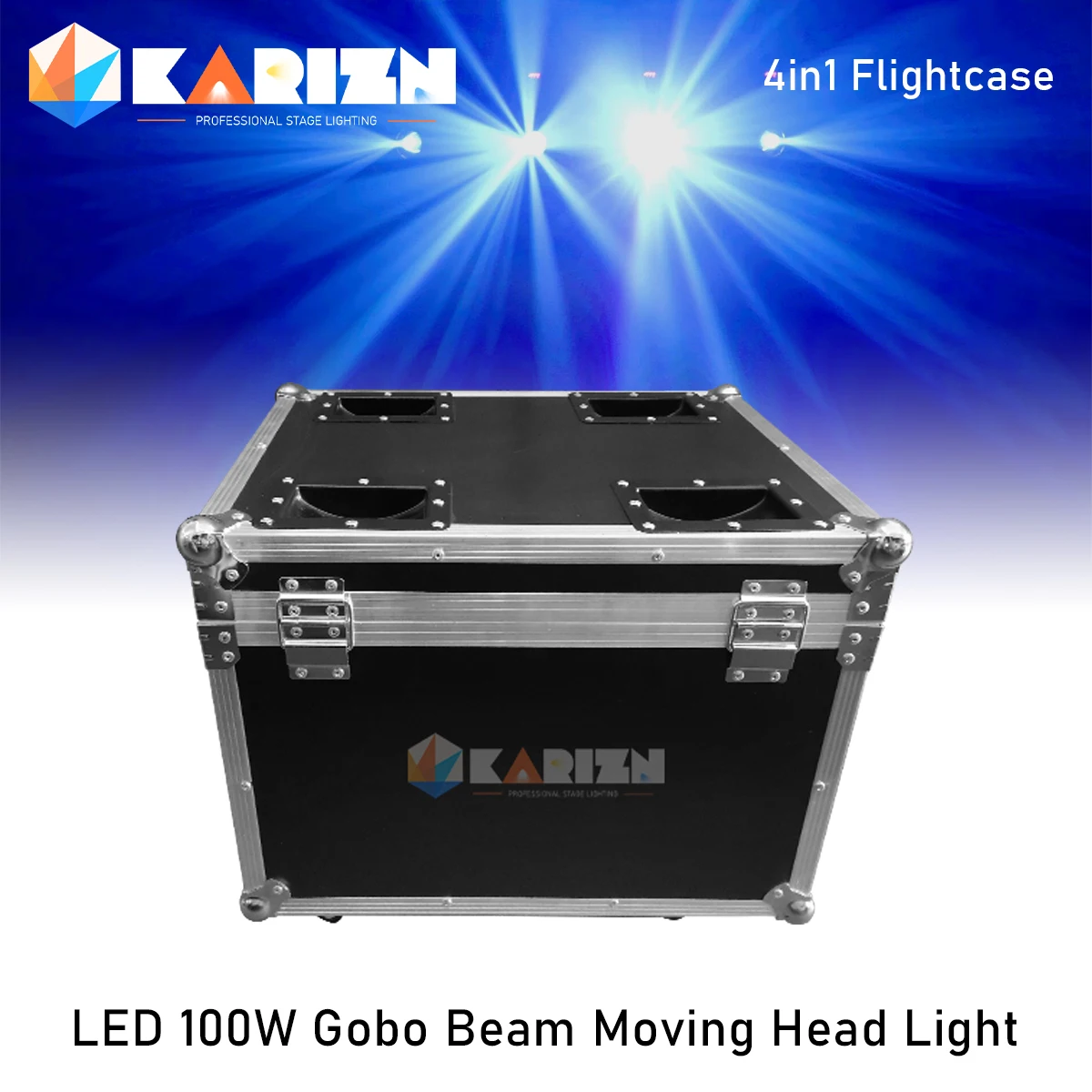 No Tax 1x Flightcase For Moving Head Beam 2r Spot Lyre 100W LED Stage Pattern Light DMX Control with 8 Rotating Prism