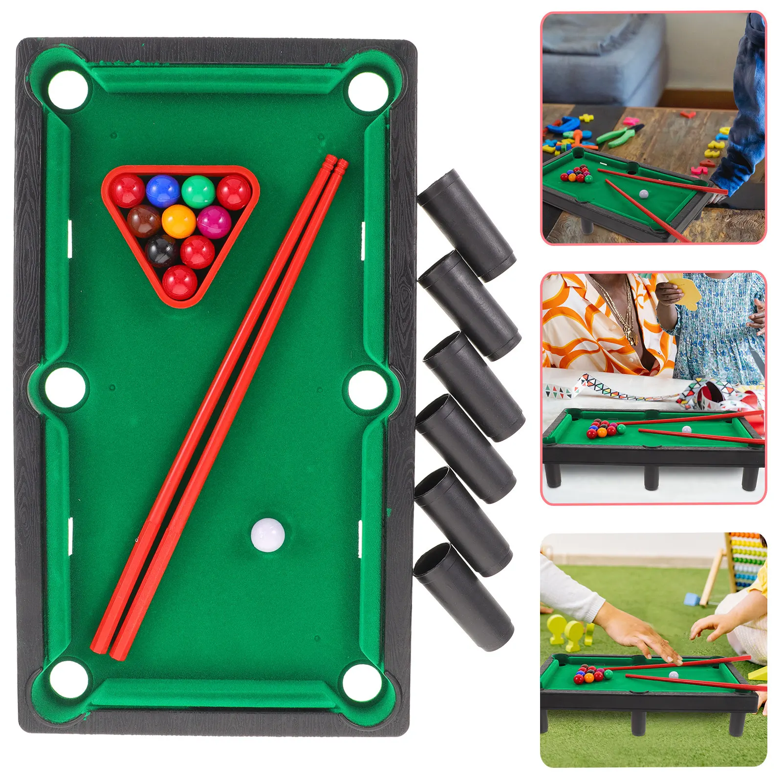 

1Set Mini Pool Table Desk Billiard Game Desktop Tabletop Interactive Home Office Fun Activity Mini Billiard