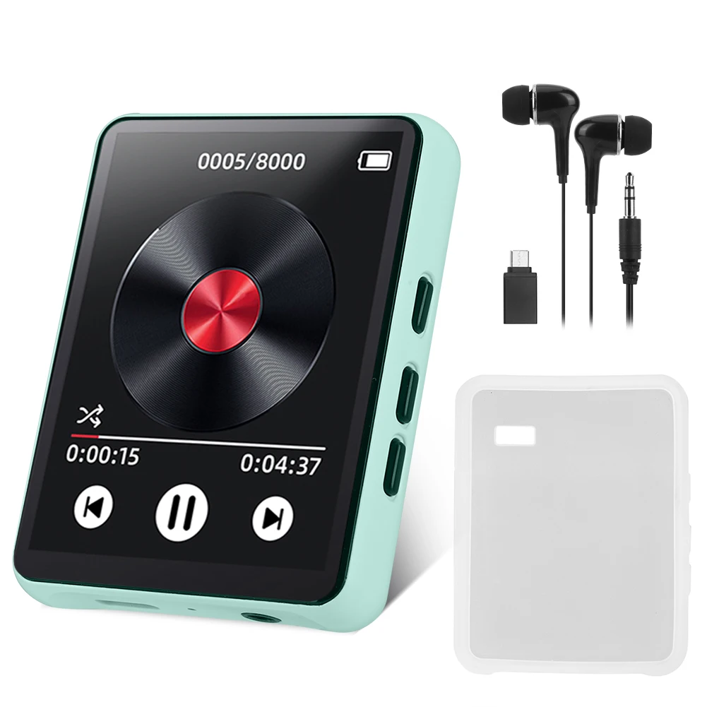 HiFi MP3 Player Portable Video Player Bluetooth-Compatible 5.3 Audio Player with Speaker/FM Radio/Recording Gift for Kids Adults