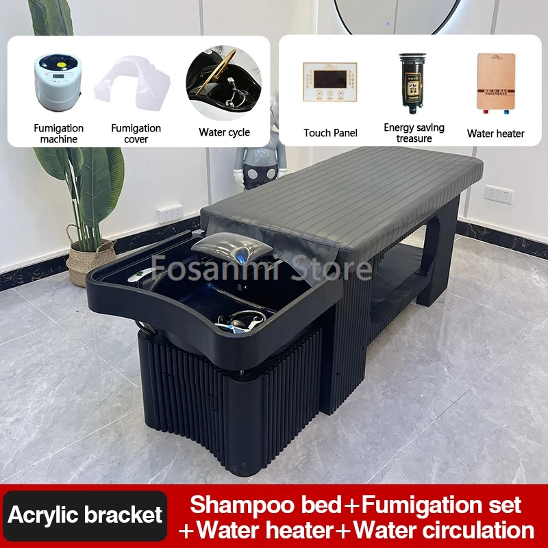 Head SPA Shampoo Bed With Fumigation Water Circulation Body Massage Beauty Salon Exclusive Integrated Head Washing Bed For Salon