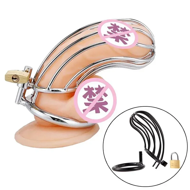 

Metal Chastity Cage Male Cock Penis Ring Sperm Delay Ejaculation Erotic Products Urethral Lock Cum Adult Bondage Gadget Fetish