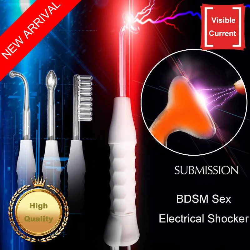 BDSM Electric Shock Twilight Stick Wand Sex Kit Body Massage Penis Nipple Clitoris Electro Stimulation Adult Sex Toys For Couple