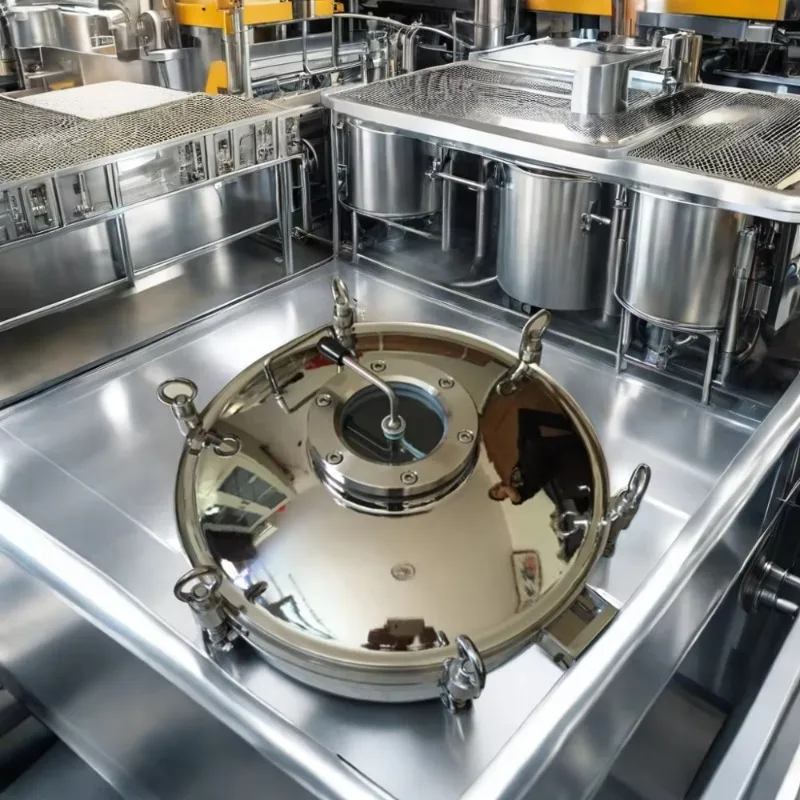 SS304/316L Stainless Steel Sanitary Tank Manhole Cover with Observation Glass for Fabrication Services