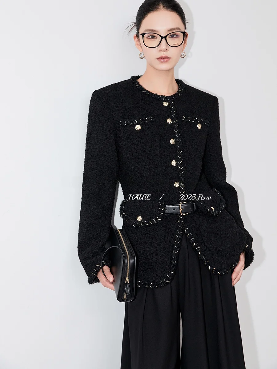 

SUK винтажный круглый Ne с застежкой на талии и одной пуговицей, дизайн Little Bla Dr Sle, женский корейский костюм, облегающий крой