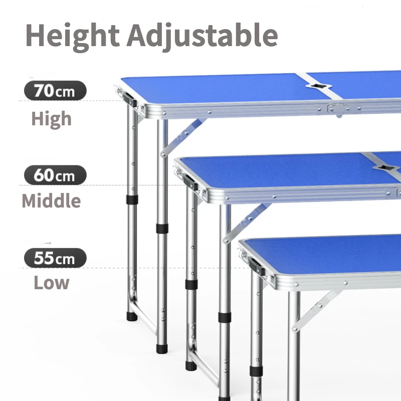 Outdoor Folding Table Camping Aluminium Alloy Picnic Height Adjustable Table Waterproof Ultra-light Durable Folding Table Desk