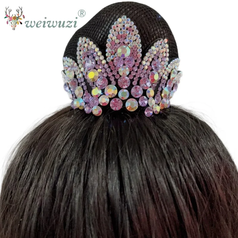 Artistic Gymnastics Hair Accessories for Women Children Dance Competition Bun Headwear Rhinestone Elastic Band Hair Accessories
