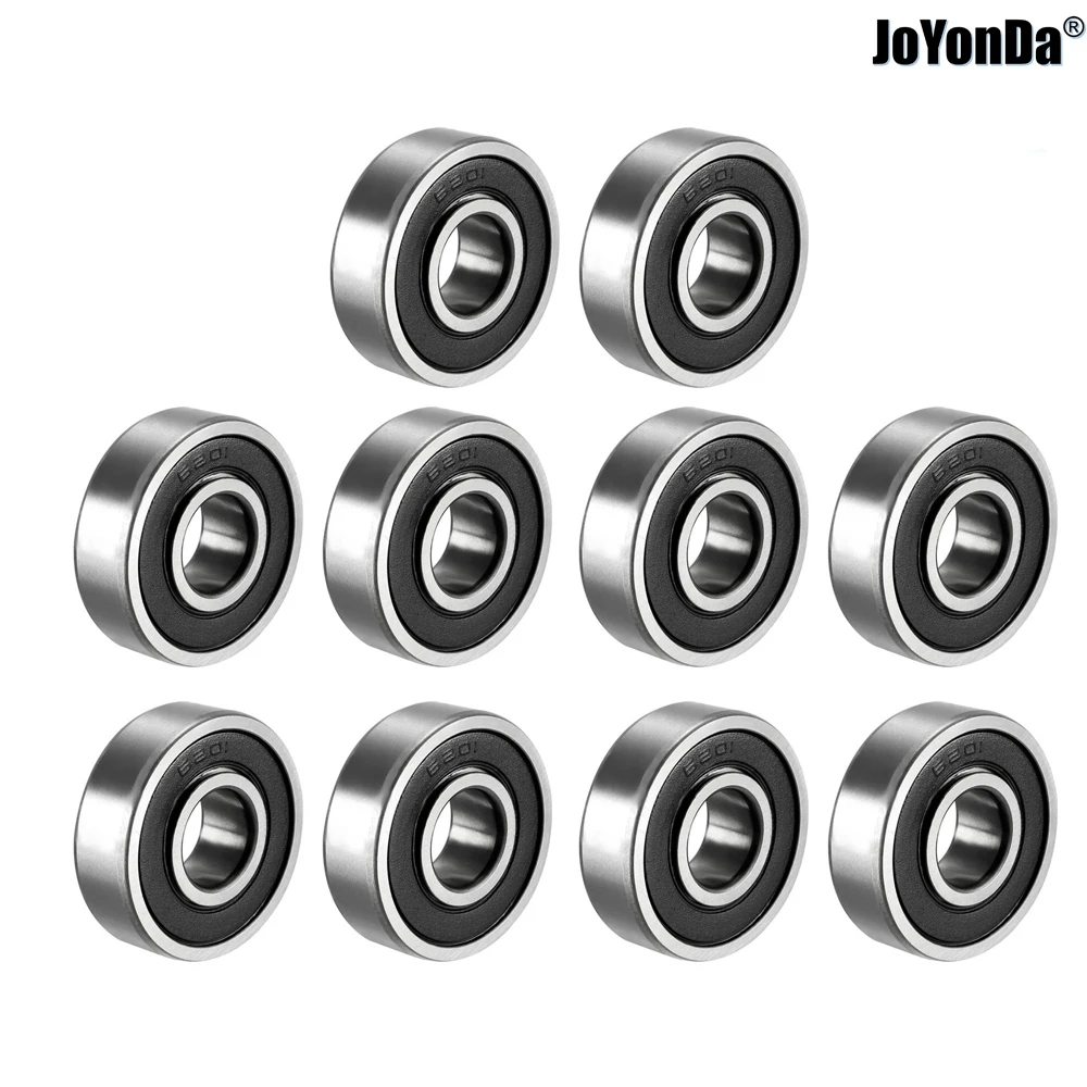 

6201-2RS 12x32x10mm Precision Chrome Steel Bearings Double Rubber Sealed Seal Bearings 10Pcs for Scooters Elevators RC Car UAV