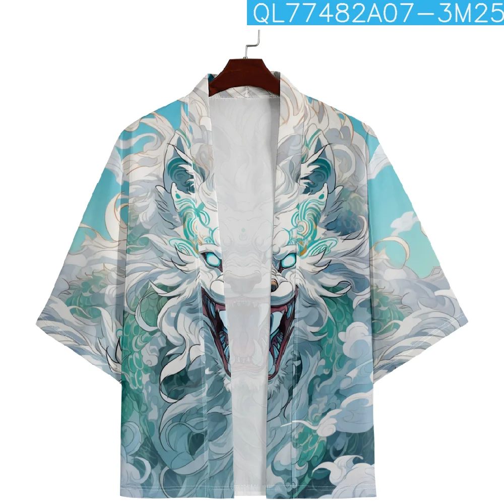 Japanese Cardigan Loose Women Men Cosplay Yukata Clothing Harajuku Traditional Samurai Cartoon Kimono Plus Size Haori