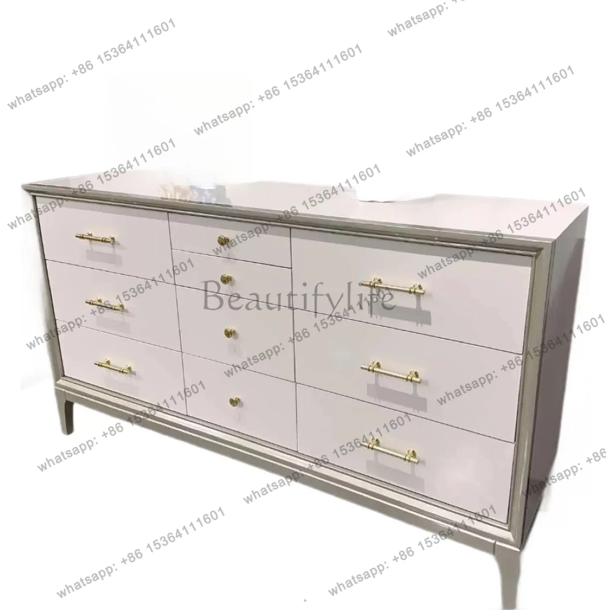 

New American light luxury solid wood storage post-modern simple entrance cabinet storage cabinet