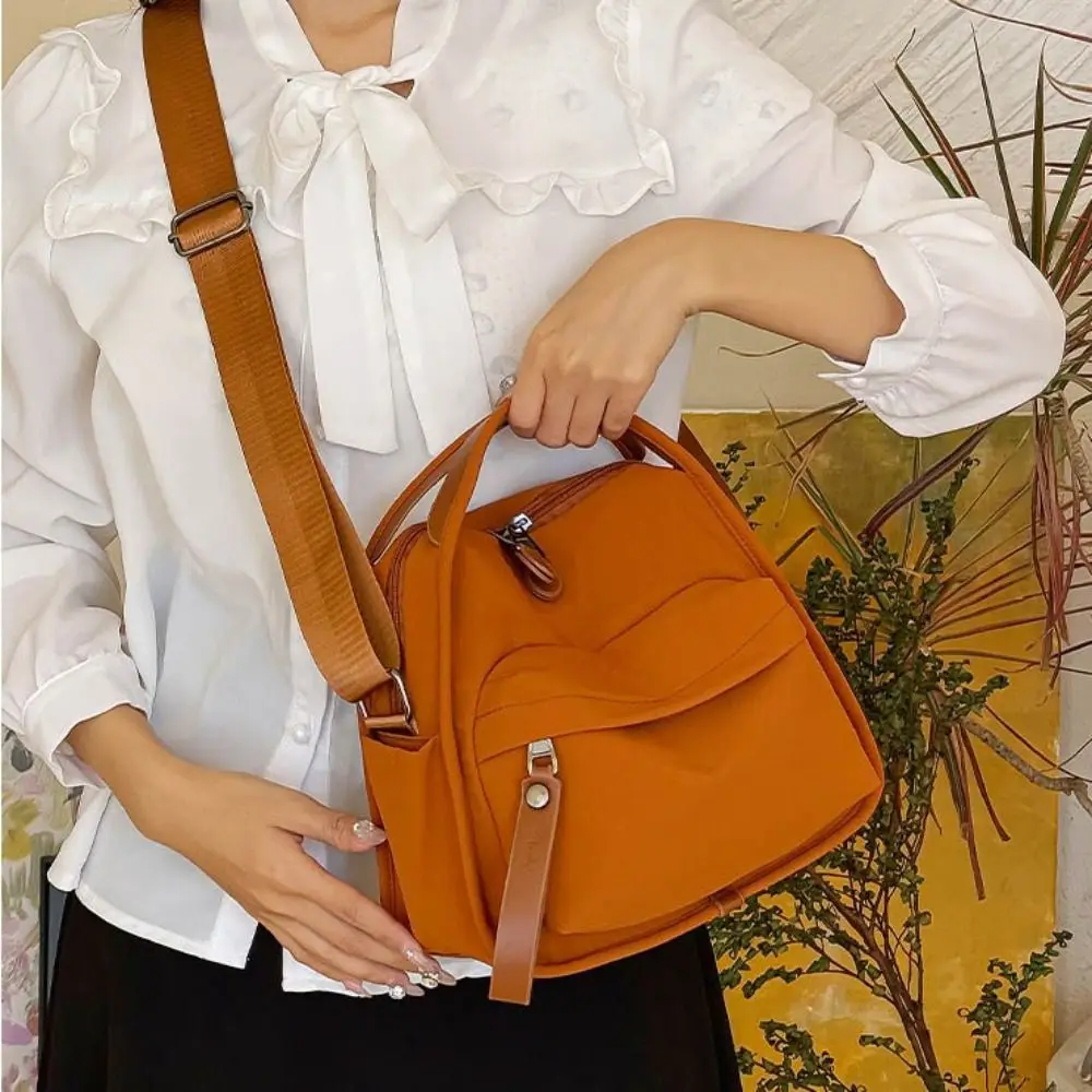 

Multi-Purpose Waterproof Women Crossbody Bag Solid Color Large Capacity Commuting Bag Hand-held Lightweight Handbag Student
