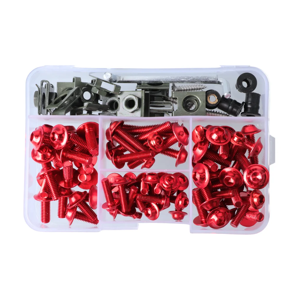 177 Stück M5/M6 Schrauben Motorrad Aluminium Verkleidungsschrauben Windschutzscheibenschrauben für Honda Kawasaki YAMAHA BMW SUZUKI CBR600RR 900RR – Detail 4