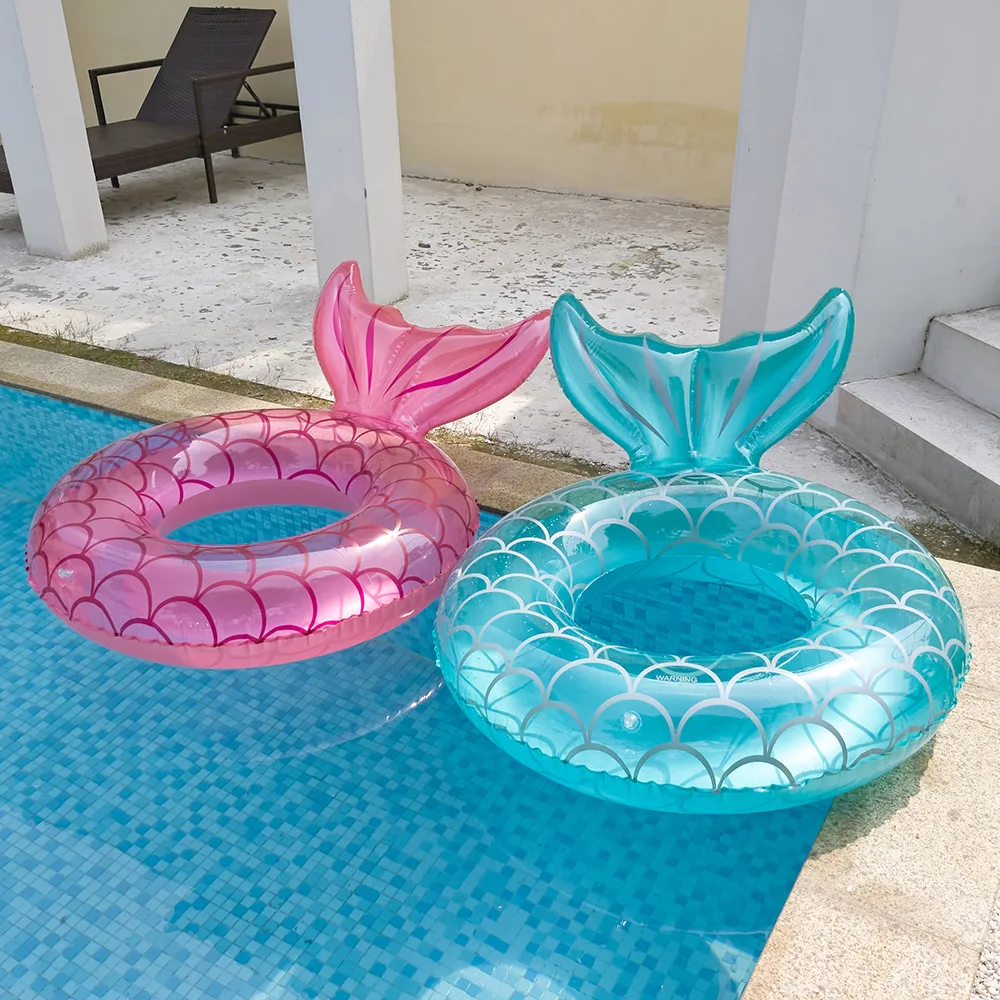 Thickening Online Celebrity Adult 110 Large Mermaid Swimming Ring Armpit Fish Tail Floating Row Buoy for Babies and Mother