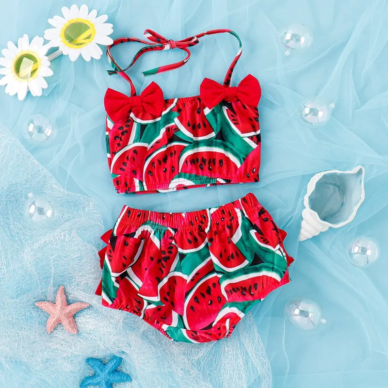 Sunny Days are Here: Dress Your Little One in the Cutest Watermelon and Pineapple Print Swimsuit Set 1-5 Years